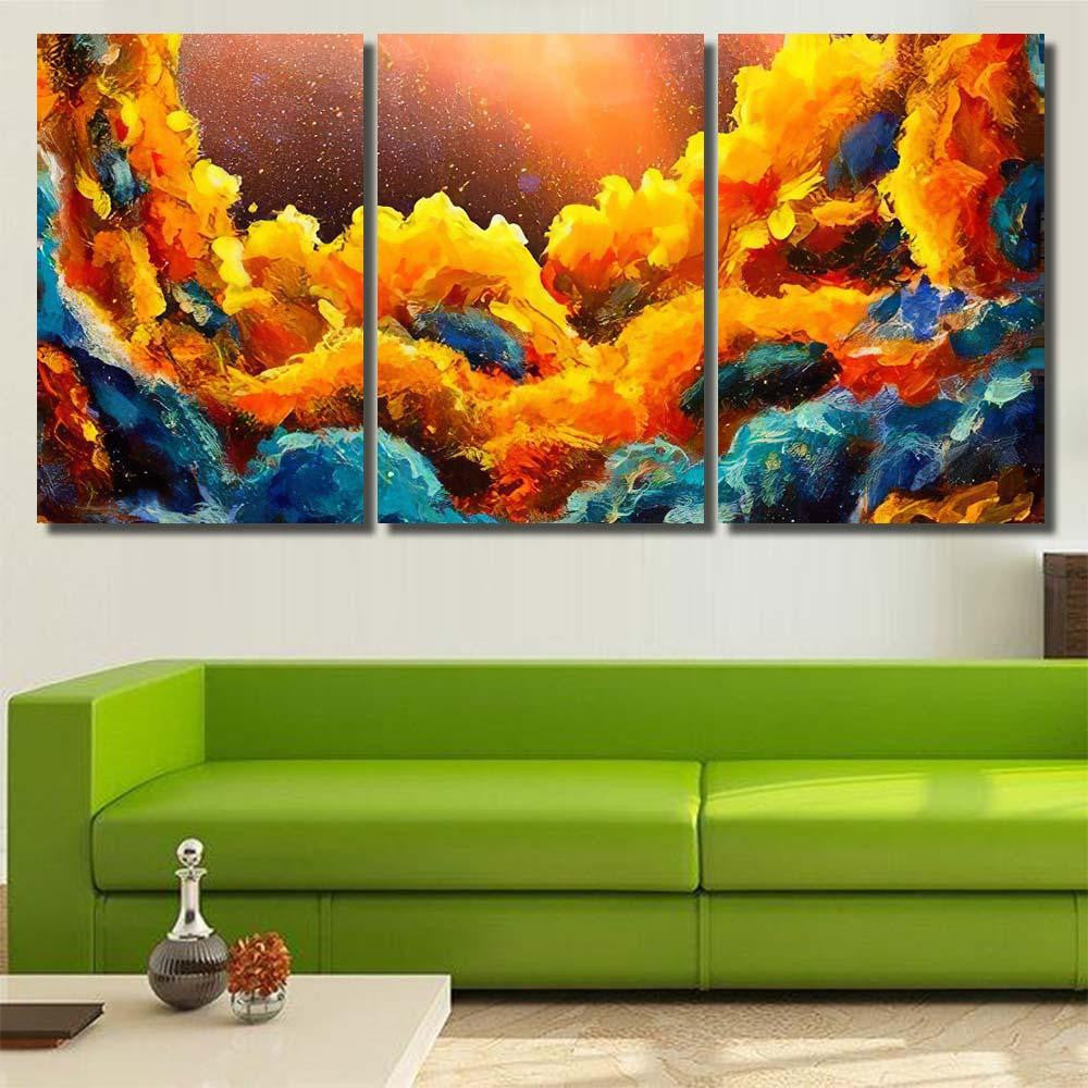 Oil Cosmic Blue Abstract Background Galaxy Sky and Space Multi Piece Panel Canvas Home Decor Housewarming Gift Ideas Poster Canvas Gallery Prints