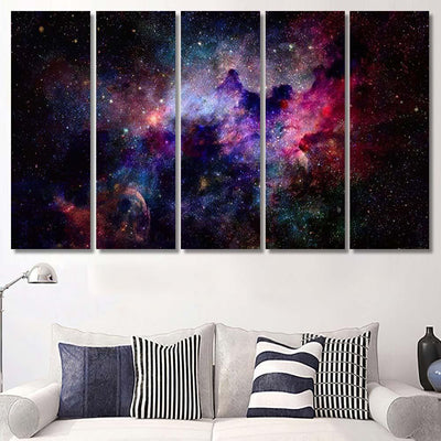 Nebula Galaxies Space Celestial Sky Elements 1 Galaxy Sky and Space Multi Piece Panel Canvas Home Decor Housewarming Gift Ideas Poster Canvas Gallery Prints
