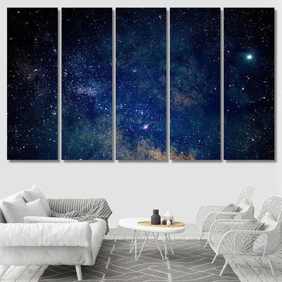 Jupiter Dark Night Sky Galaxy Sky and Space Multi Piece Panel Canvas Home Decor Housewarming Gift Ideas Poster Canvas Gallery Prints