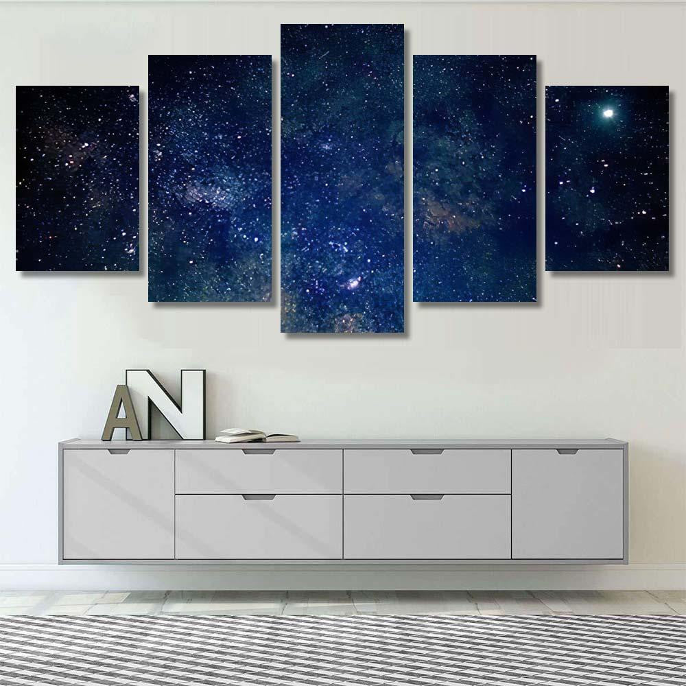 Jupiter Dark Night Sky Galaxy Sky and Space Multi Piece Panel Canvas Home Decor Housewarming Gift Ideas Poster Canvas Gallery Prints