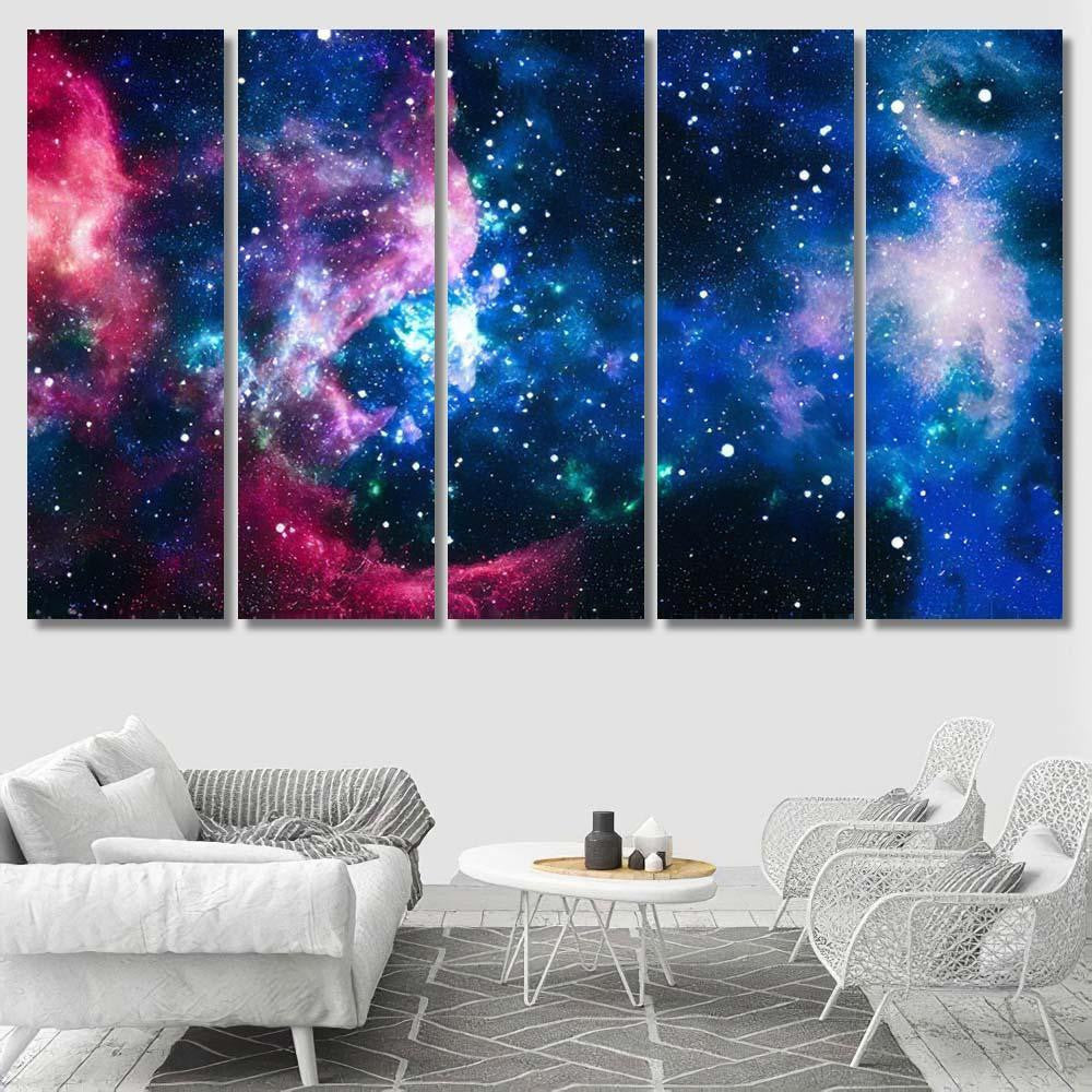 Star Field Deep Space Many Light 5 Galaxy Sky and Space Multi Piece Panel Canvas Home Decor Housewarming Gift Ideas Poster Canvas Gallery Prints