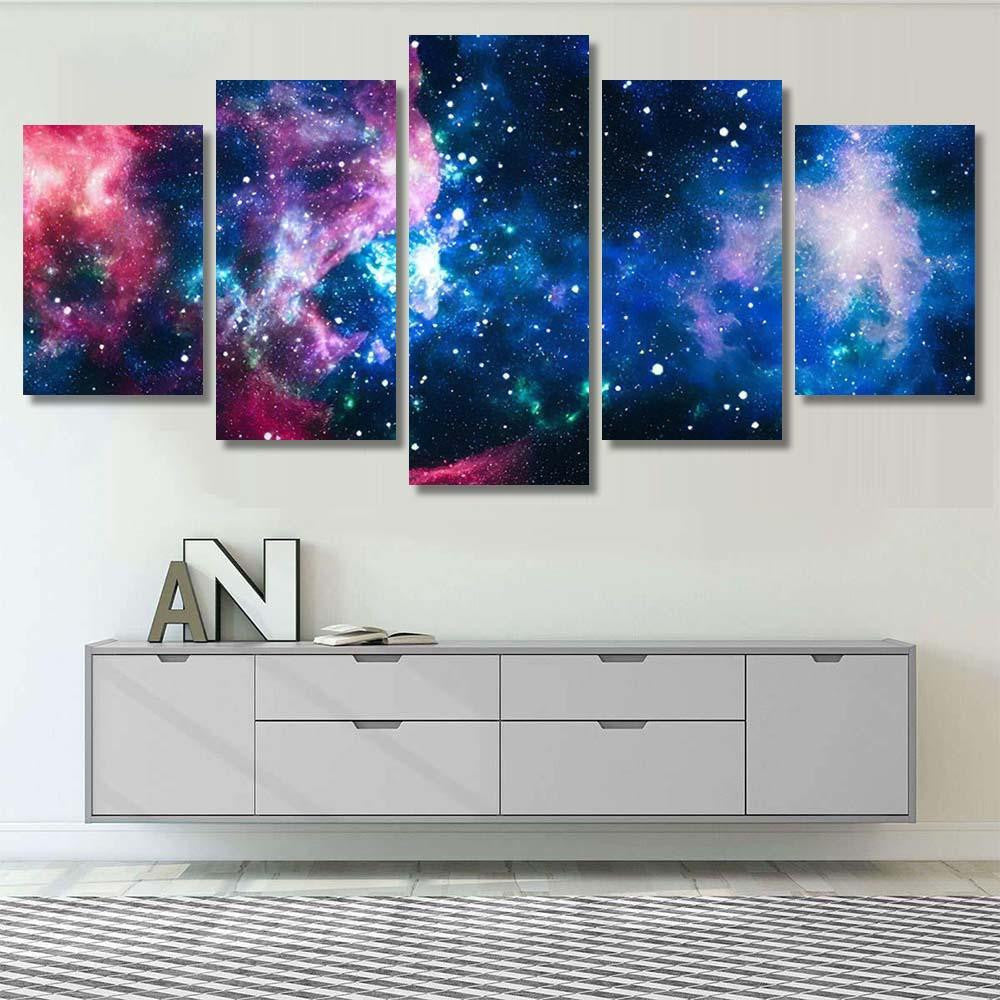 Star Field Deep Space Many Light 5 Galaxy Sky and Space Multi Piece Panel Canvas Home Decor Housewarming Gift Ideas Poster Canvas Gallery Prints