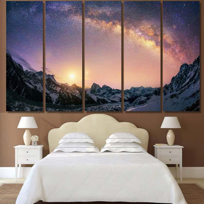 Night Pearls Dome Milky Way Under Galaxy Sky and Space Multi Piece Panel Canvas Home Decor Housewarming Gift Ideas Poster Canvas Gallery Prints