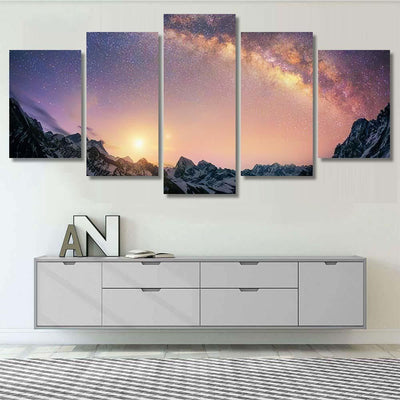Night Pearls Dome Milky Way Under Galaxy Sky and Space Multi Piece Panel Canvas Home Decor Housewarming Gift Ideas Poster Canvas Gallery Prints