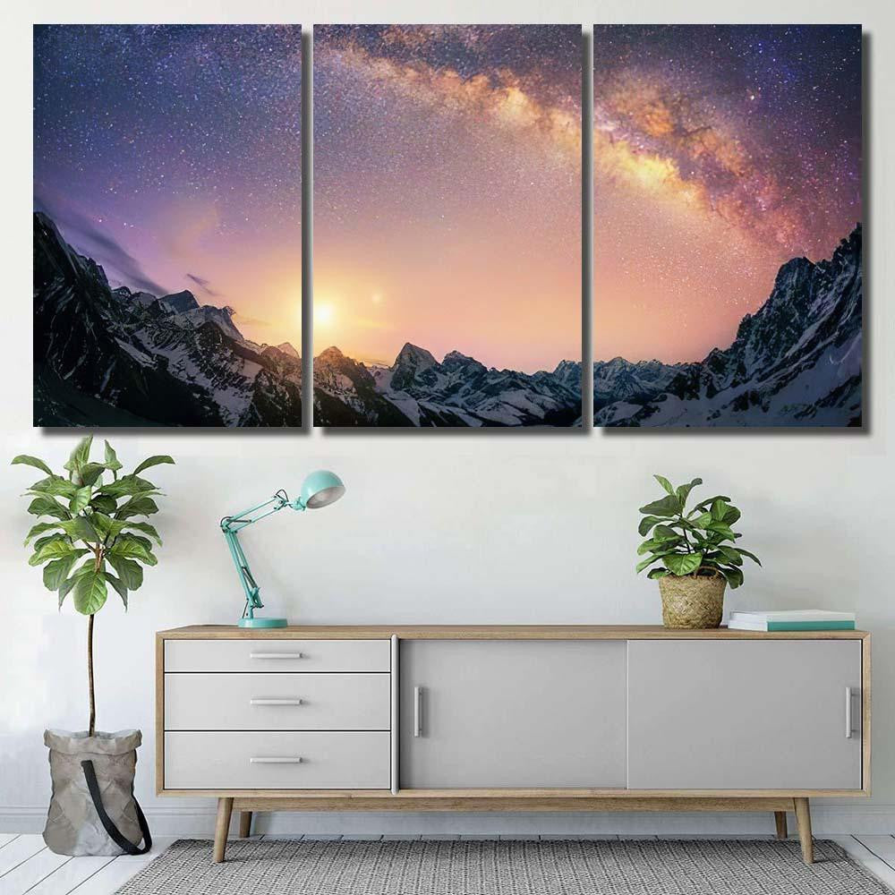 Night Pearls Dome Milky Way Under Galaxy Sky and Space Multi Piece Panel Canvas Home Decor Housewarming Gift Ideas Poster Canvas Gallery Prints