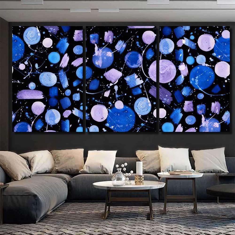 Hand Abstract Watercolor Galaxy Planets 24 Galaxy Sky and Space Multi Piece Panel Canvas Home Decor Housewarming Gift Ideas Poster Canvas Gallery Prints