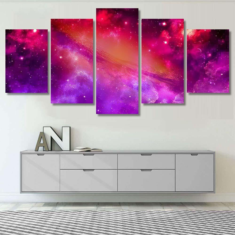 Space Universe Nebula Star Light 2 Galaxy Sky and Space Multi Piece Panel Canvas Home Decor Housewarming Gift Ideas Poster Canvas Gallery Prints