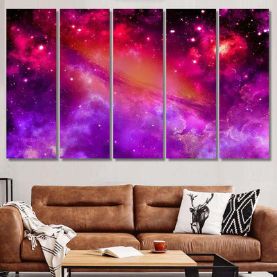 Space Universe Nebula Star Light 2 Galaxy Sky and Space Multi Piece Panel Canvas Home Decor Housewarming Gift Ideas Poster Canvas Gallery Prints