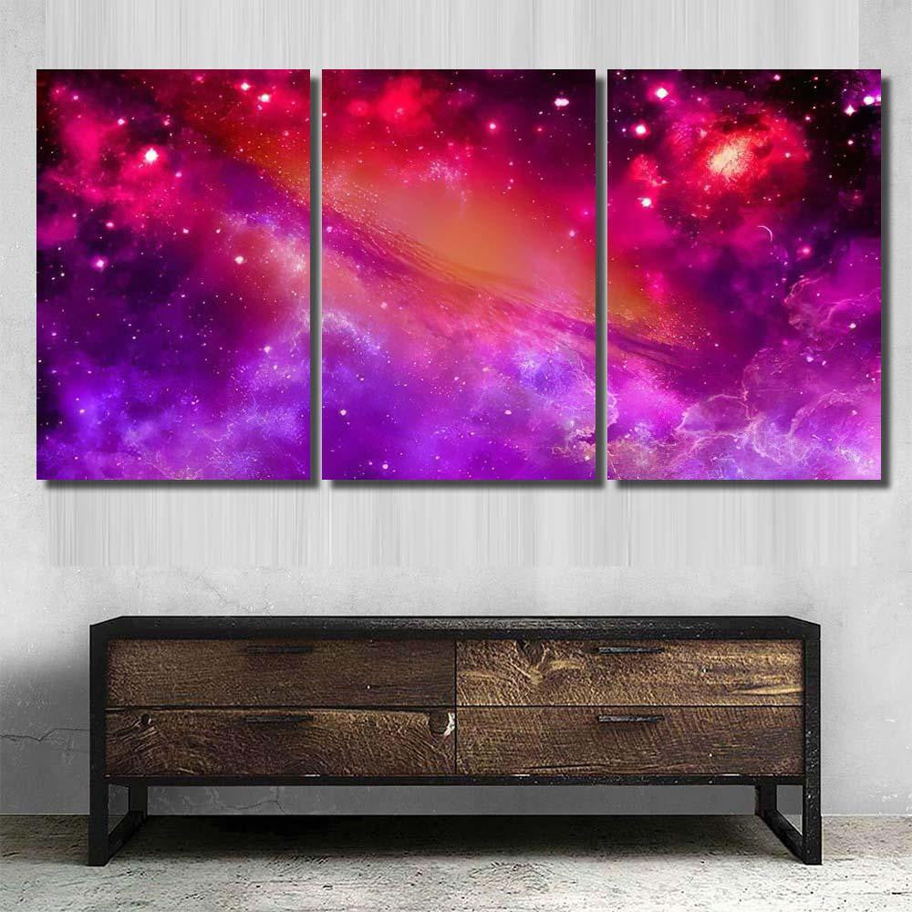 Space Universe Nebula Star Light 2 Galaxy Sky and Space Multi Piece Panel Canvas Home Decor Housewarming Gift Ideas Poster Canvas Gallery Prints