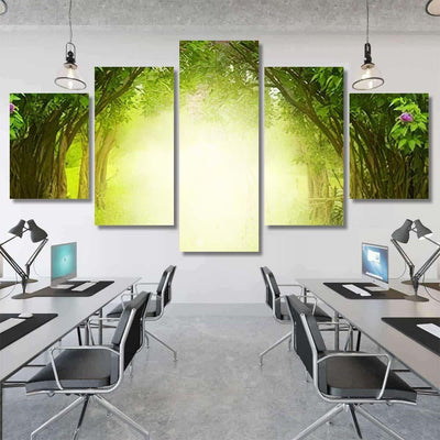 Fantasy Background Magic Forest Spring Landscape 2 - Fantasy Canvas Print Panel Canvas, 3-5 Piece Canvas Art, Multi Panel Canvas Wall Art Poster Canvas Gallery Framed Prints, Canvas