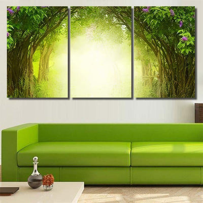 Fantasy Background Magic Forest Spring Landscape 2 - Fantasy Canvas Print Panel Canvas, 3-5 Piece Canvas Art, Multi Panel Canvas Wall Art Poster Canvas Gallery Framed Prints, Canvas