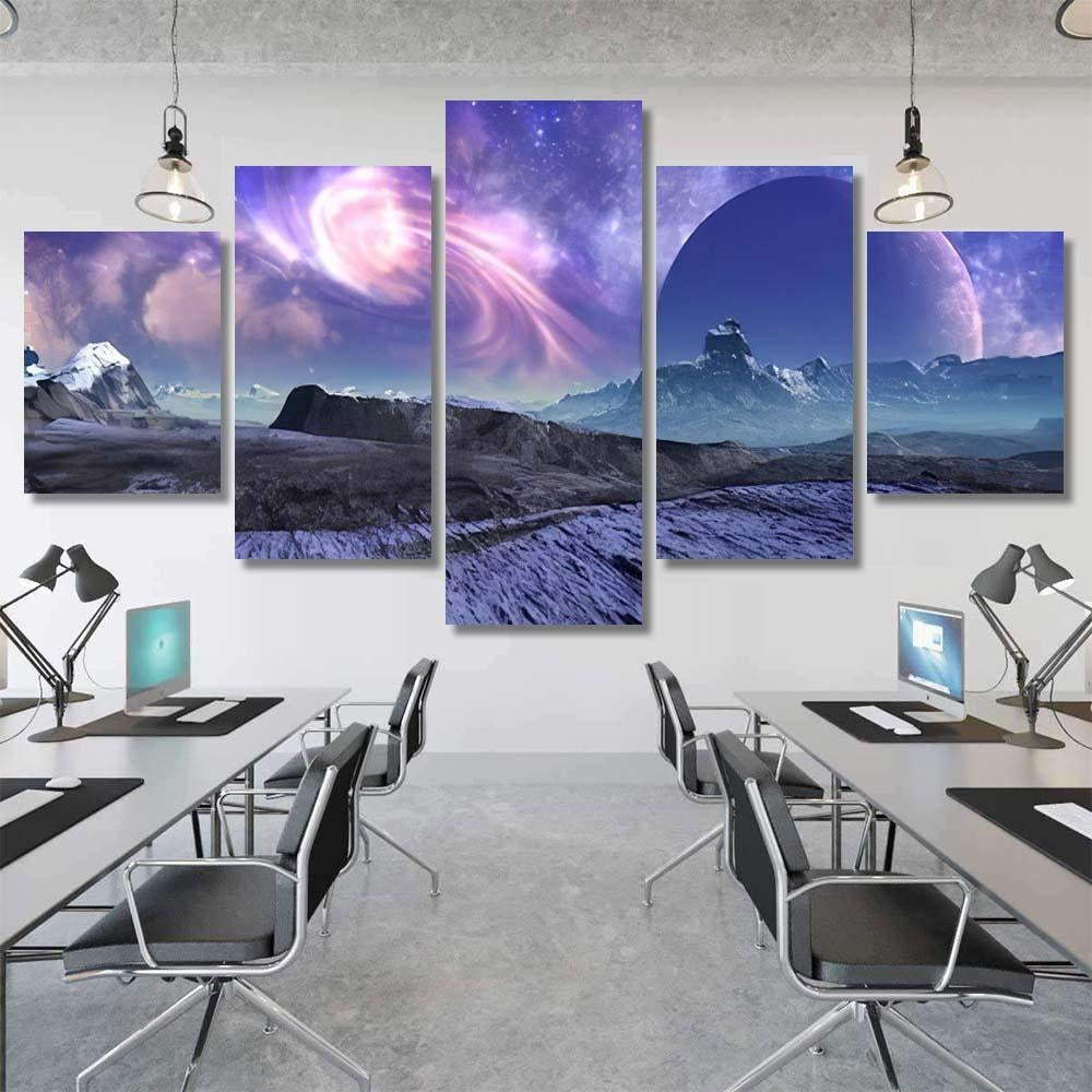 3D Rendered Fantasy Alien Landscape Illustration 1  1 Galaxy Sky and Space Canvas Print Panel Canvas, 3-5 Piece Canvas Art, Multi Panel Canvas Wall Art Poster Canvas Gallery Framed Prints, Canvas