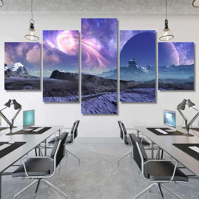 3D Rendered Fantasy Alien Landscape Illustration 1  1 Galaxy Sky and Space Canvas Print Panel Canvas, 3-5 Piece Canvas Art, Multi Panel Canvas Wall Art Poster Canvas Gallery Framed Prints, Canvas