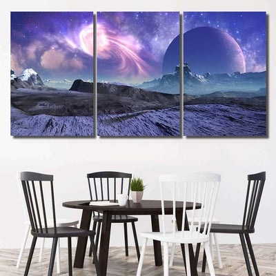 3D Rendered Fantasy Alien Landscape Illustration 1  1 Galaxy Sky and Space Canvas Print Panel Canvas, 3-5 Piece Canvas Art, Multi Panel Canvas Wall Art Poster Canvas Gallery Framed Prints, Canvas