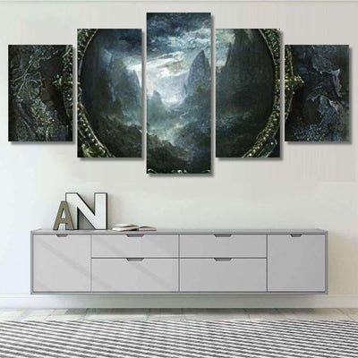 Framed Mountain Landscape - Fantasy Canvas Print Panel Canvas, 3-5 Piece Canvas Art, Multi Panel Canvas Wall Art Poster Canvas Gallery Framed Prints, Canvas
