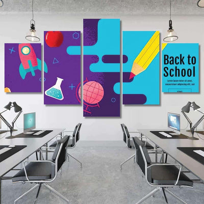 Back School Sale Banner Poster Flat 2 Galaxy Sky and Space Canvas Print Panel Canvas, 3-5 Piece Canvas Art, Multi Panel Canvas Wall Art Poster Canvas Gallery Framed Prints, Canvas