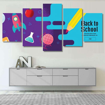 Back School Sale Banner Poster Flat 2 Galaxy Sky and Space Canvas Print Panel Canvas, 3-5 Piece Canvas Art, Multi Panel Canvas Wall Art Poster Canvas Gallery Framed Prints, Canvas