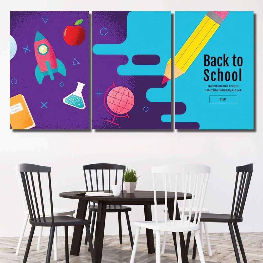 Back School Sale Banner Poster Flat 2 Galaxy Sky and Space Canvas Print Panel Canvas, 3-5 Piece Canvas Art, Multi Panel Canvas Wall Art Poster Canvas Gallery Framed Prints, Canvas