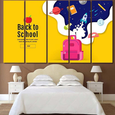 Back School Sale Banner Poster Flat Galaxy Sky and Space Canvas Print Panel Canvas, 3-5 Piece Canvas Art, Multi Panel Canvas Wall Art Poster Canvas Gallery Framed Prints, Canvas