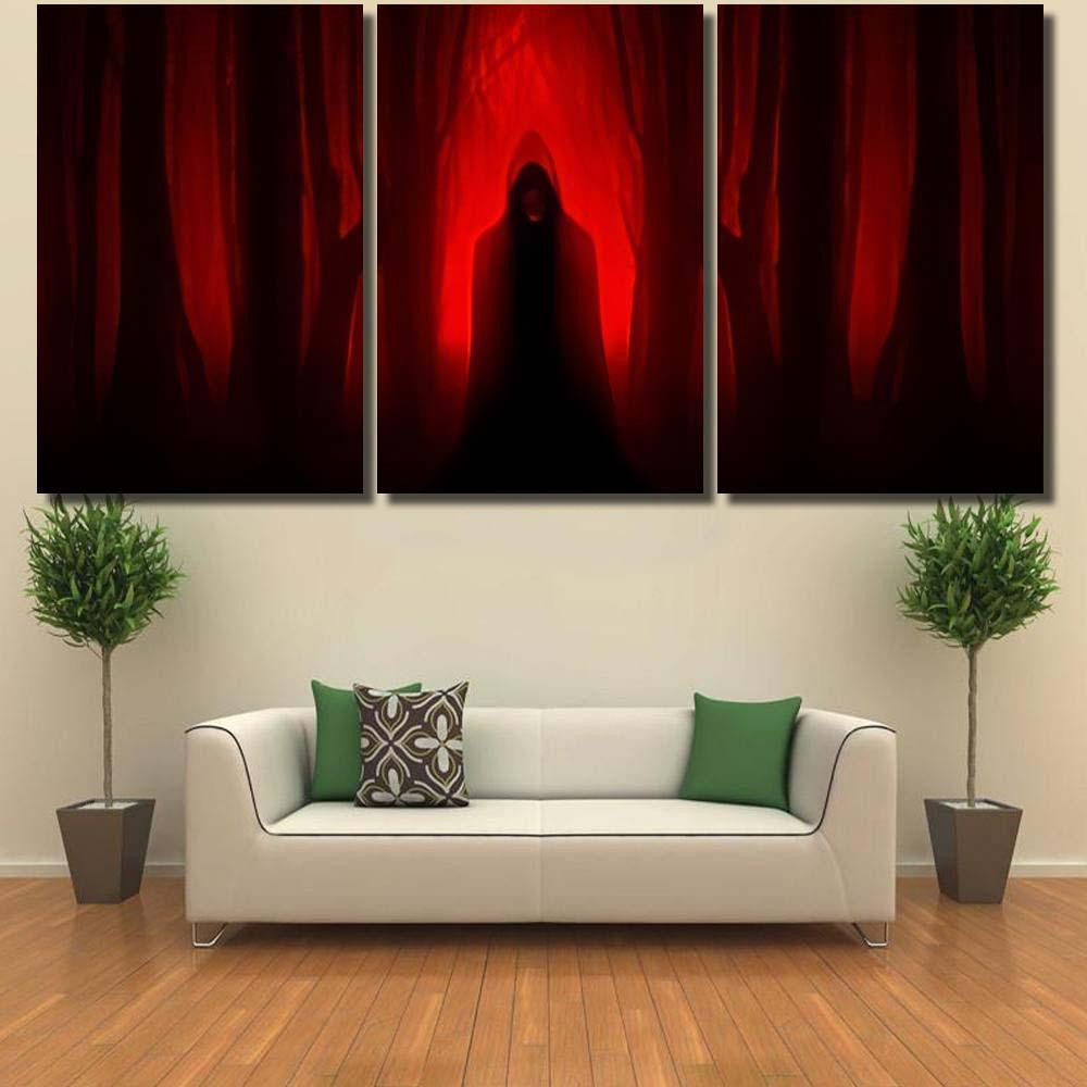 Scary Ghostly Figure Haunted Forest Halloween 1 - Fantasy Canvas Print Panel Canvas, 3-5 Piece Canvas Art, Multi Panel Canvas Wall Art Poster Canvas Gallery Framed Prints, Canvas