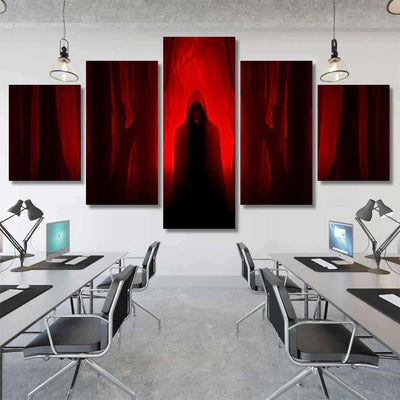 Scary Ghostly Figure Haunted Forest Halloween 1 - Fantasy Canvas Print Panel Canvas, 3-5 Piece Canvas Art, Multi Panel Canvas Wall Art Poster Canvas Gallery Framed Prints, Canvas