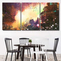 Fantasy Landscape Ancient Castledigital Paintingillustration - Fantasy Canvas Print Panel Canvas, 3-5 Piece Canvas Art, Multi Panel Canvas Wall Art Poster Canvas Gallery Framed Prints, Canvas