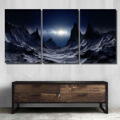 Alien Planet 3D Rendered Landscape 1 Galaxy Sky and Space Canvas Print Panel Canvas, 3-5 Piece Canvas Art, Multi Panel Canvas Wall Art Poster Canvas Gallery Framed Prints, Canvas