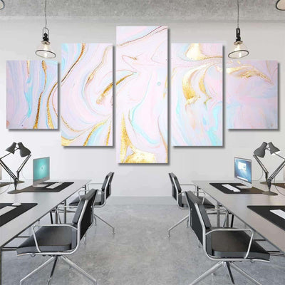 Eastern Technique Pastel Marble Texture Mixed Galaxy Sky and Space Canvas Print Panel Canvas, 3-5 Piece Canvas Art, Multi Panel Canvas Wall Art Poster Canvas Gallery Framed Prints, Canvas