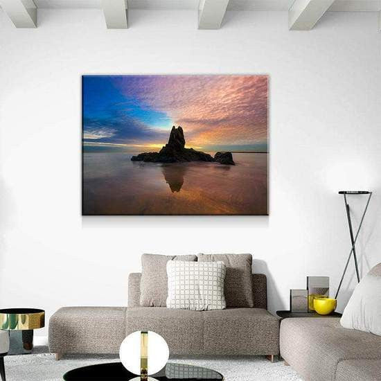 Solitary Rock Mountain Sunset Multi Canvas Wall Art Ideas, Multi Piece Panel Canvas Home Decor Housewarming Gift Ideas Framed Prints, Canvas