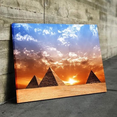 The Great Pyramids at Dawn Sunset Landscape Multi Canvas Wall Art Ideas, Multi Piece Panel Canvas Home Decor Housewarming Gift Ideas Framed Prints, Canvas
