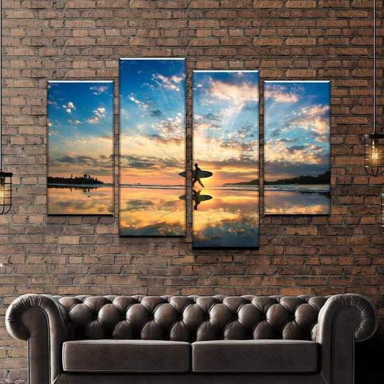The Great Pyramids at Dawn Sunset Landscape Multi Canvas Wall Art Ideas, Multi Piece Panel Canvas Home Decor Housewarming Gift Ideas Framed Prints, Canvas