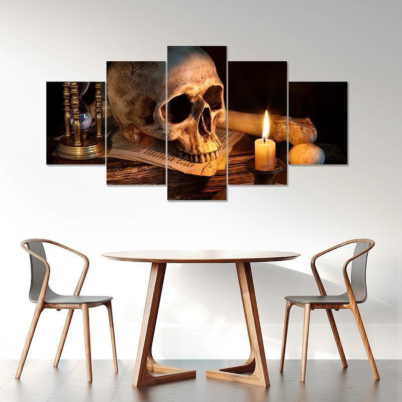 Skull Canvas 5 Pcs Multi Canvas Wall Art Ideas, Multi Piece Panel Canvas Home Decor Housewarming Gift Ideas
