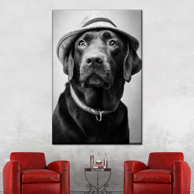 Detective Labrador Black Lab Dog Puppy Multi Canvas Wall Art Ideas, Multi Piece Panel Canvas Home Decor Housewarming Gift Ideas Framed Prints, Canvas