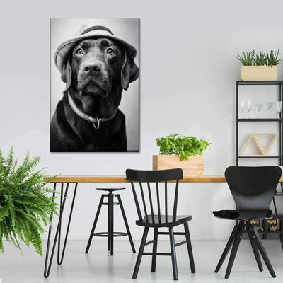 Detective Labrador Black Lab Dog Puppy Multi Canvas Wall Art Ideas, Multi Piece Panel Canvas Home Decor Housewarming Gift Ideas Framed Prints, Canvas