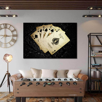 Vintage Royal Flush Gambling Game Multi Canvas Wall Art Ideas, Multi Piece Panel Canvas Home Decor Housewarming Gift Ideas Framed Prints, Canvas