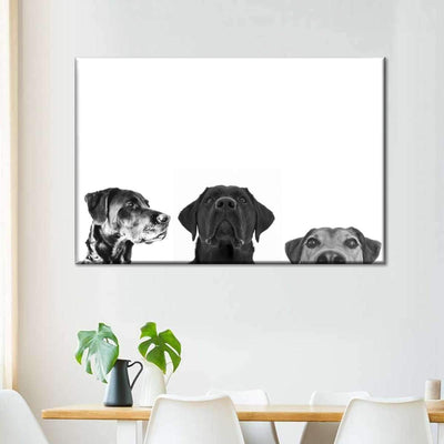 Peeping Pups Dogs Lover Puppy Lover Multi Canvas Wall Art Ideas, Multi Piece Panel Canvas Home Decor Housewarming Gift Ideas Framed Prints, Canvas