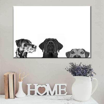 Peeping Pups Dogs Lover Puppy Lover Multi Canvas Wall Art Ideas, Multi Piece Panel Canvas Home Decor Housewarming Gift Ideas Framed Prints, Canvas
