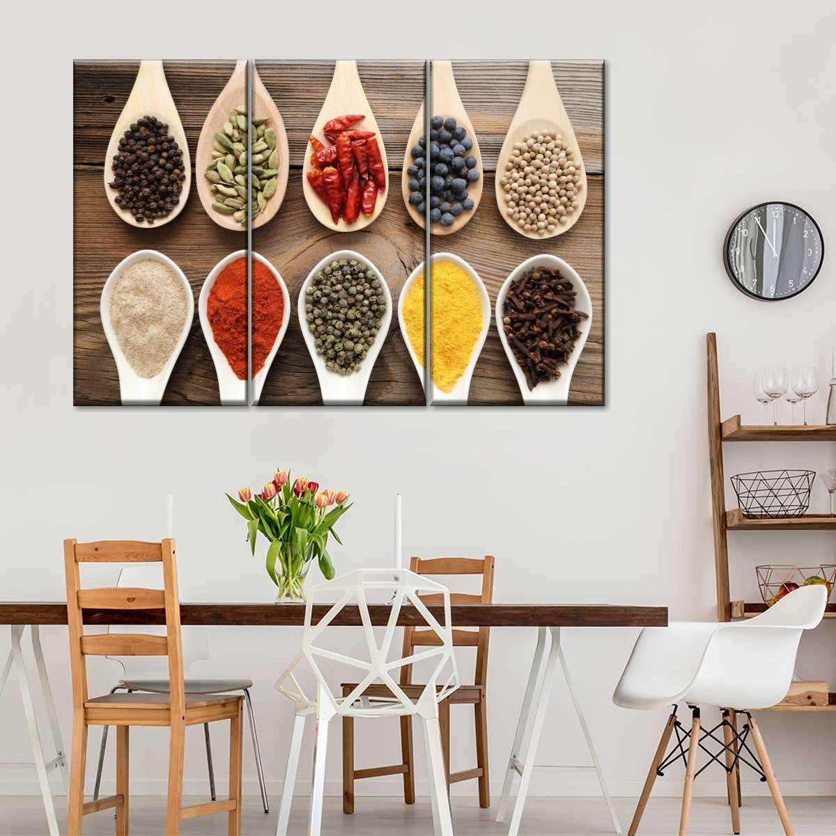 Spice Up Life Kitchen Decor Multi Canvas Wall Art Ideas, Multi Piece Panel Canvas Home Decor Housewarming Gift Ideas Framed Prints, Canvas