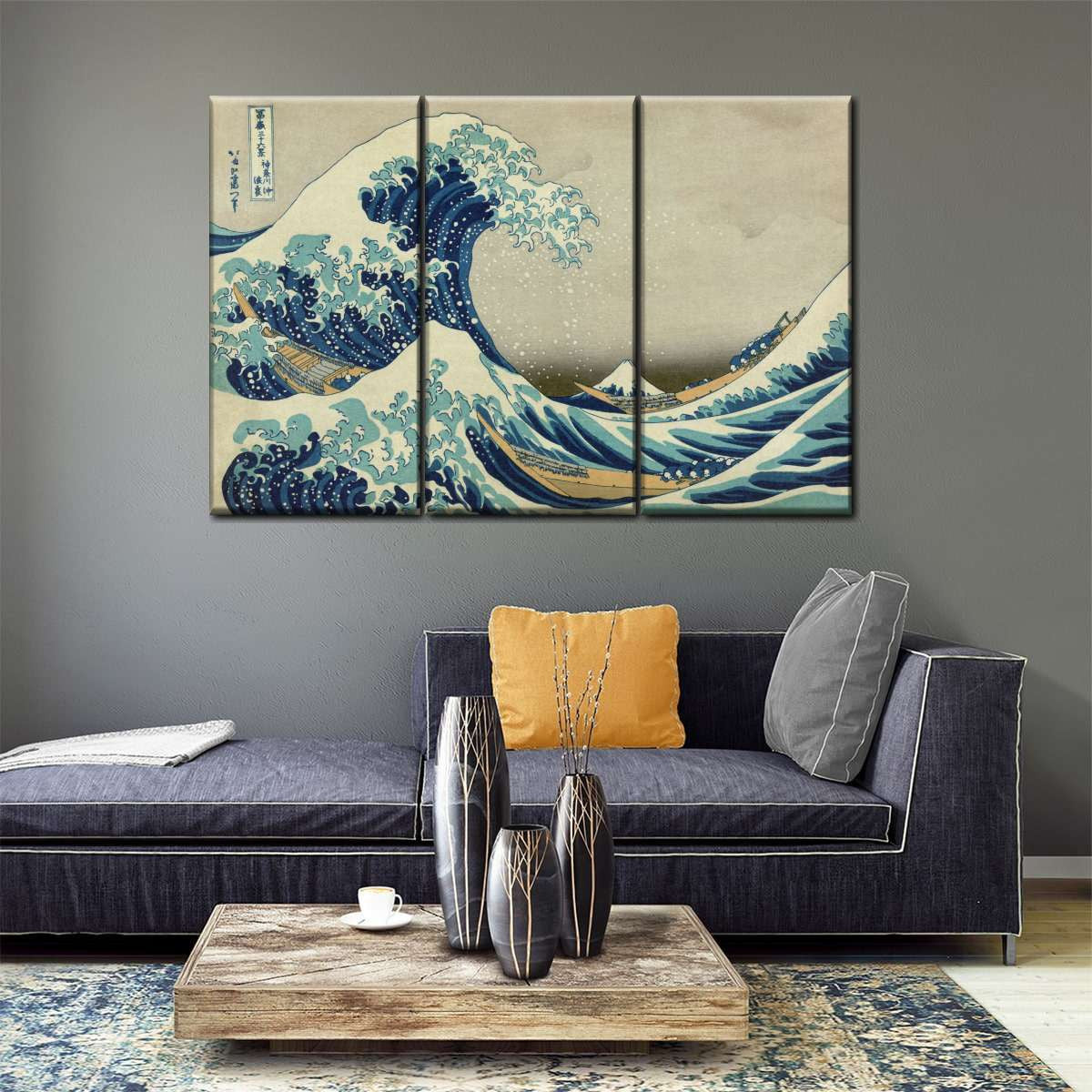 The Three Monkeys Abstract Graphic Multi Canvas Wall Art Ideas, Multi Piece Panel Canvas Home Decor Housewarming Gift Ideas Framed Prints, Canvas