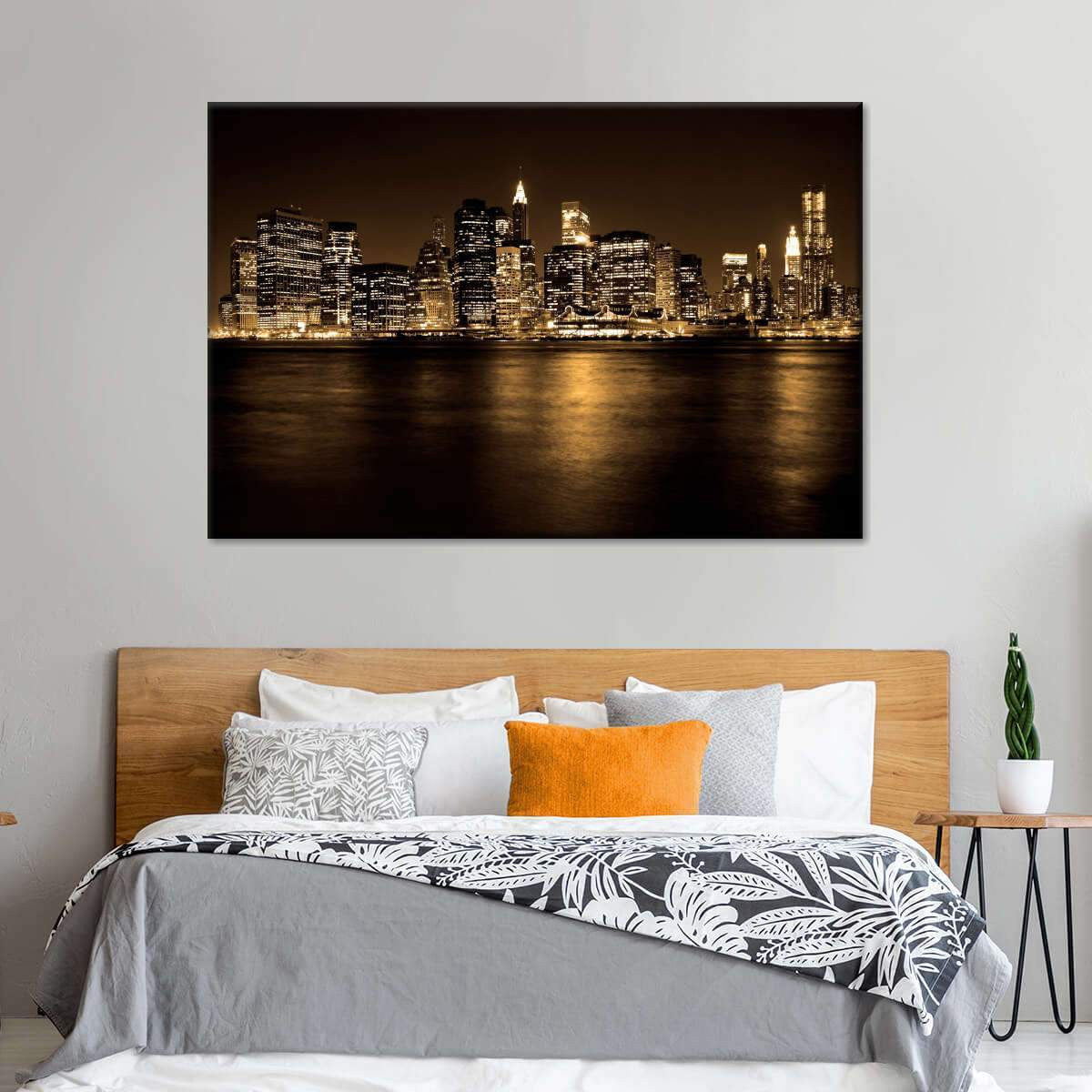 Luxury New York City at Night City Landscape Multi Canvas Wall Art Ideas, Multi Piece Panel Canvas Home Decor Housewarming Gift Ideas Framed Prints, Canvas