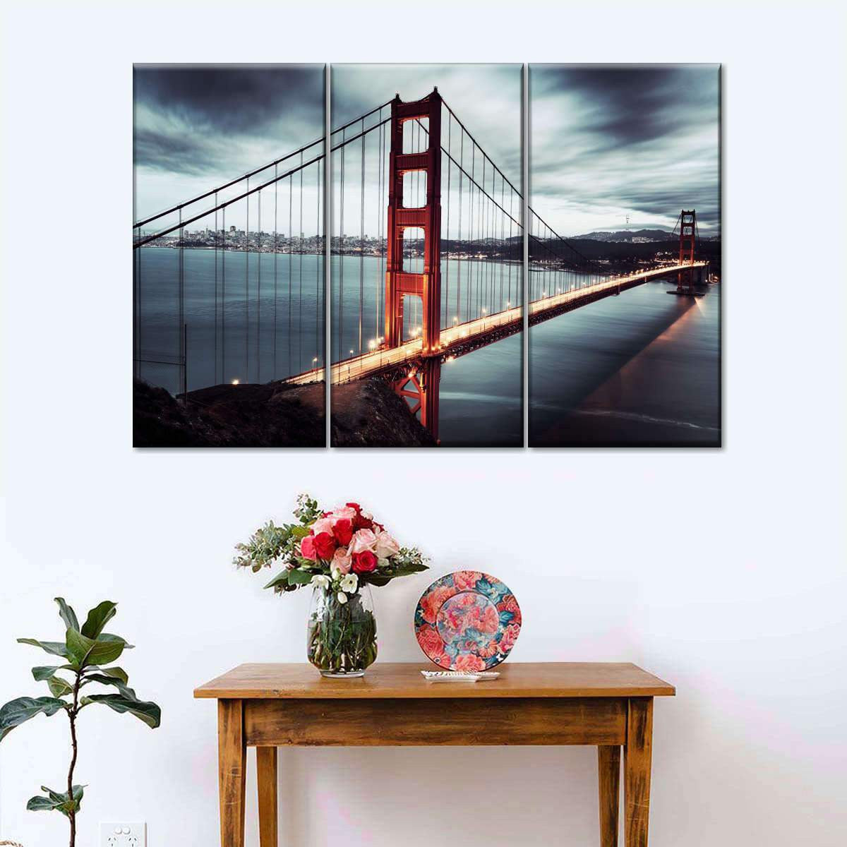 Iconic Golden Gate Bridge Vintage Retro Style Multi Canvas Wall Art Ideas, Multi Piece Panel Canvas Home Decor Housewarming Gift Ideas Framed Prints, Canvas