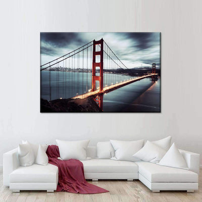 Iconic Golden Gate Bridge Vintage Retro Style Multi Canvas Wall Art Ideas, Multi Piece Panel Canvas Home Decor Housewarming Gift Ideas Framed Prints, Canvas