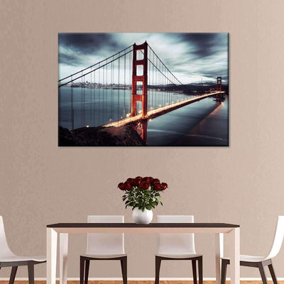 Iconic Golden Gate Bridge Vintage Retro Style Multi Canvas Wall Art Ideas, Multi Piece Panel Canvas Home Decor Housewarming Gift Ideas Framed Prints, Canvas