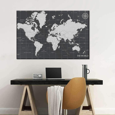 Navigator's World Map Landscape Multi Canvas Wall Art Ideas, Multi Piece Panel Canvas Home Decor Housewarming Gift Ideas Framed Prints, Canvas
