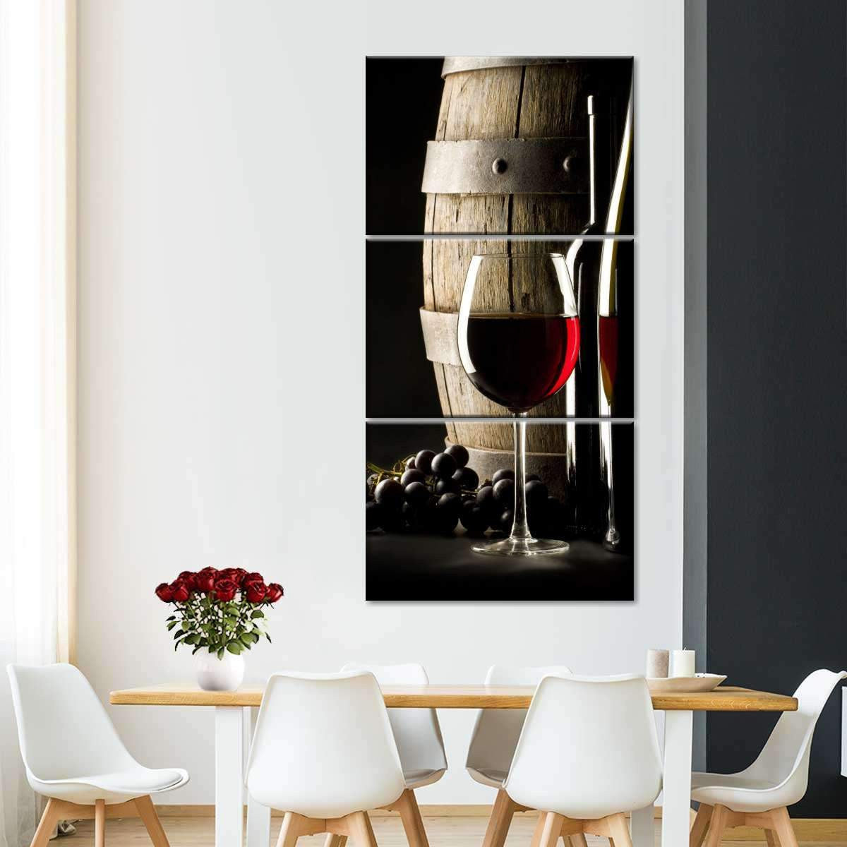 A Glass of Red Wine Multi Canvas Wall Art Ideas, Multi Piece Panel Canvas Home Decor Housewarming Gift Ideas Framed Prints, Canvas