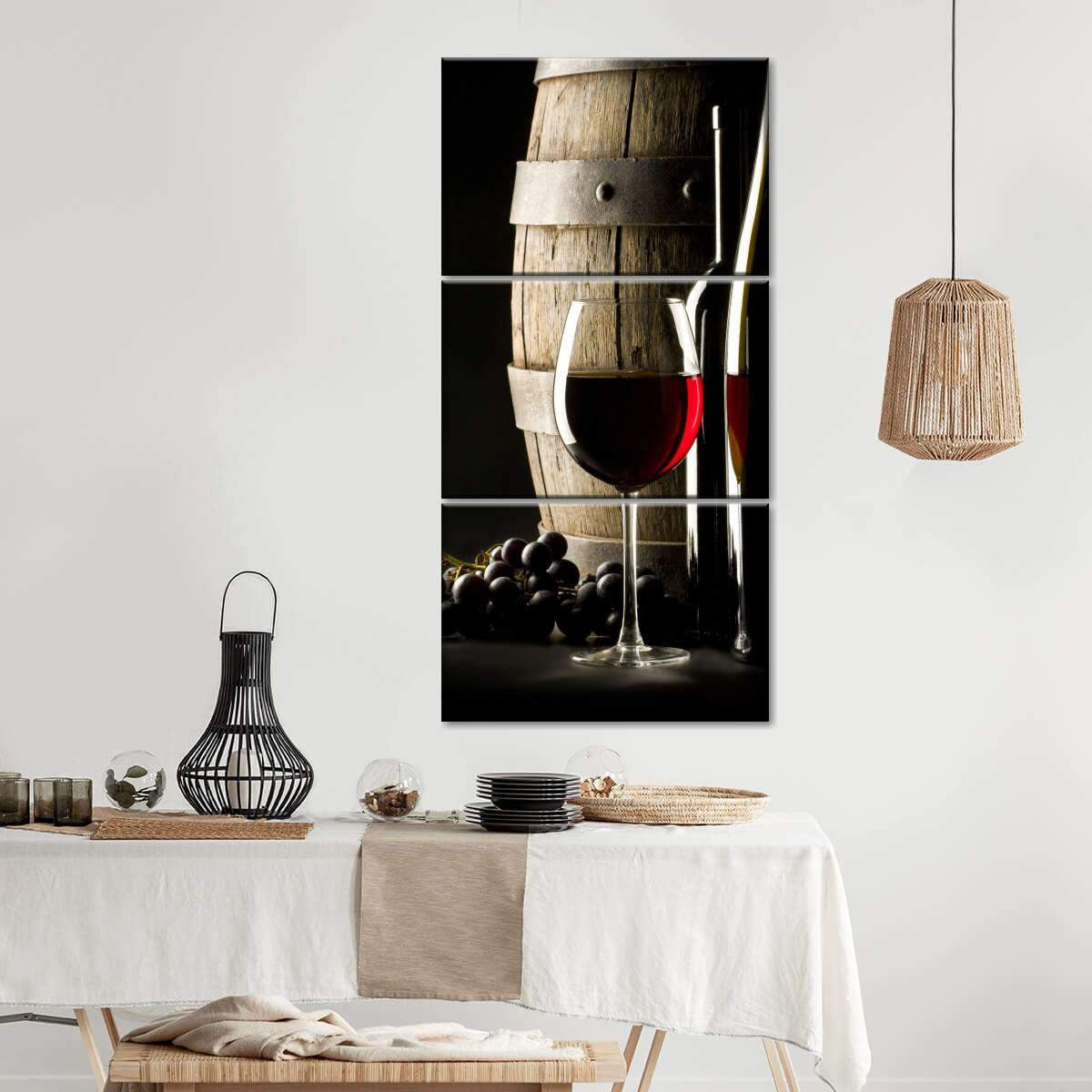 A Glass of Red Wine Multi Canvas Wall Art Ideas, Multi Piece Panel Canvas Home Decor Housewarming Gift Ideas Framed Prints, Canvas