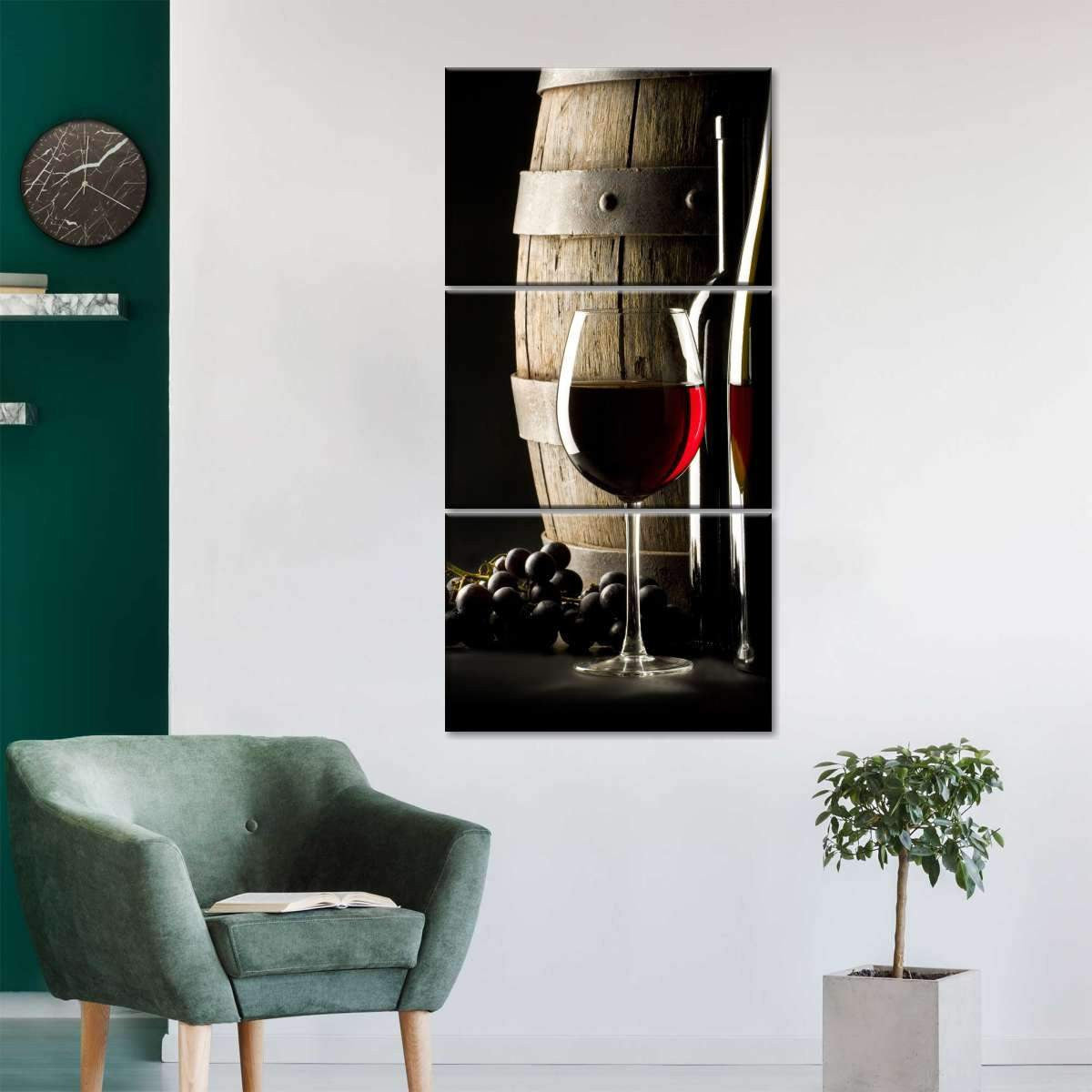 A Glass of Red Wine Multi Canvas Wall Art Ideas, Multi Piece Panel Canvas Home Decor Housewarming Gift Ideas Framed Prints, Canvas