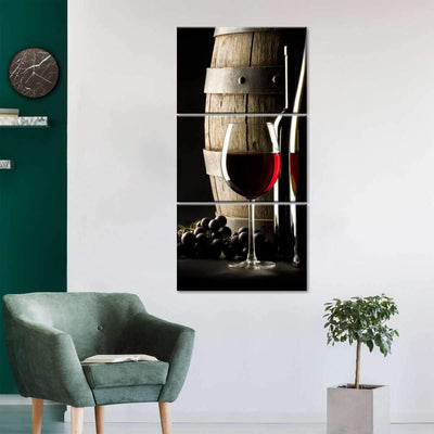 A Glass of Red Wine Multi Canvas Wall Art Ideas, Multi Piece Panel Canvas Home Decor Housewarming Gift Ideas Framed Prints, Canvas