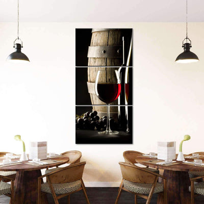 A Glass of Red Wine Multi Canvas Wall Art Ideas, Multi Piece Panel Canvas Home Decor Housewarming Gift Ideas Framed Prints, Canvas