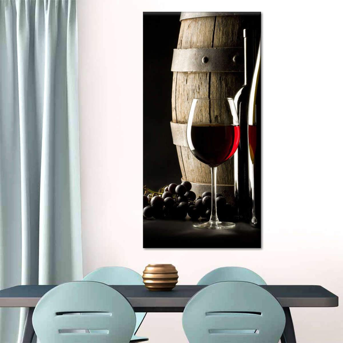 A Glass of Red Wine Multi Canvas Wall Art Ideas, Multi Piece Panel Canvas Home Decor Housewarming Gift Ideas Framed Prints, Canvas